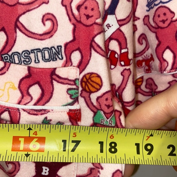 New ROLLER RABBIT PINK BOSTON MONKEYS POLO PAJAMAS TOP SZ LARGE PREPPY COTTON PJ - Picture 13 of 16